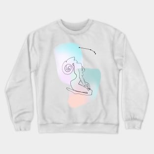 Illustration of abstract zodiac line art women, sign aries with constelation Crewneck Sweatshirt